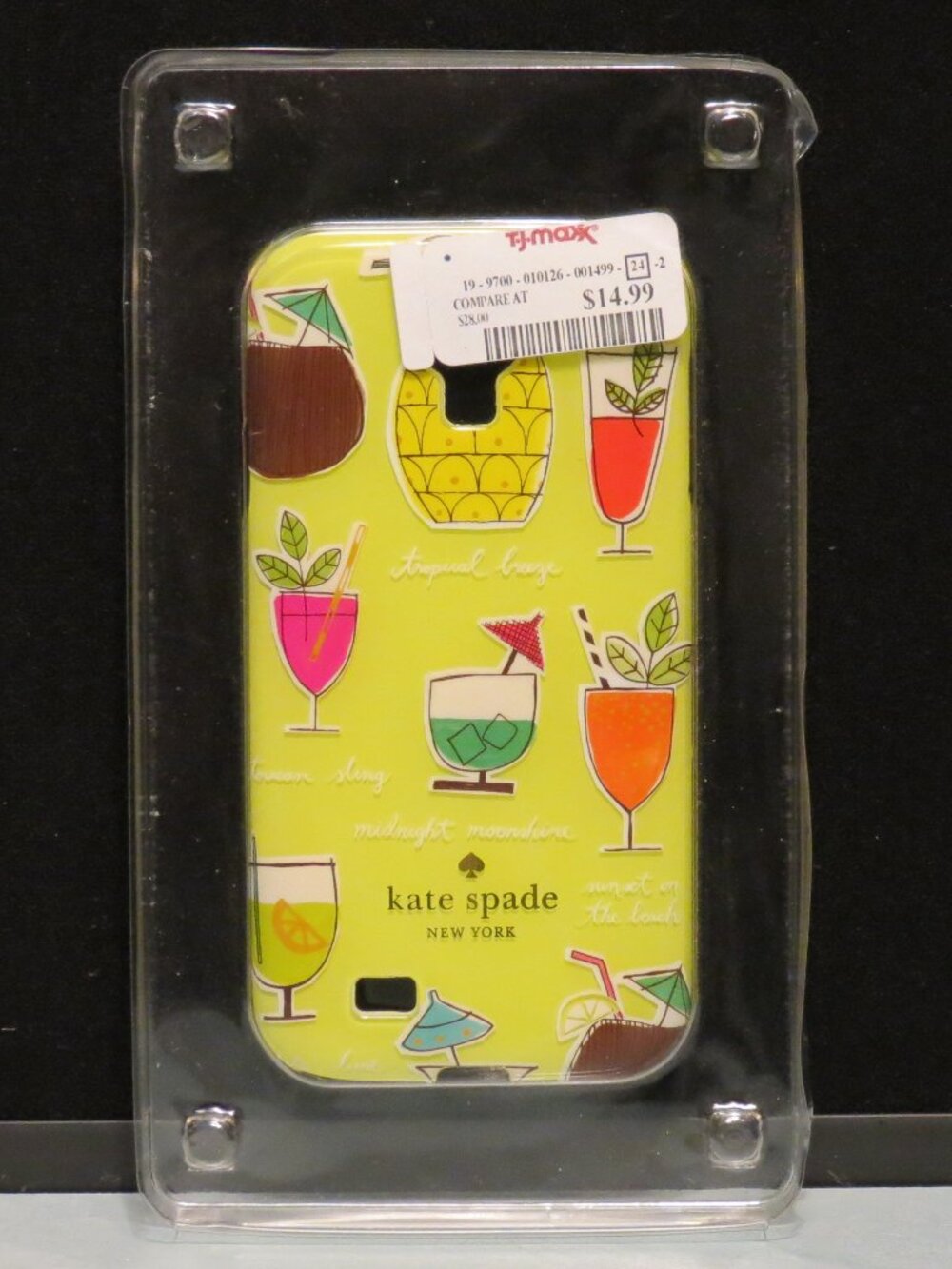 Kate Spade Samsung Galaxy S4 Tropical Drink Phone Case/New